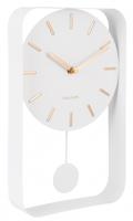 Karlsson wandklok Pendulum Charm met slinger 32,5 cm staal wit - thumbnail