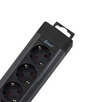 REV 0015462513 Stekkerdoos met schakelaar 4-voudig Zwart Randaarde stekker 1 stuk(s) - thumbnail