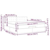 Ottoman bed met matras en LED's 180x200 cm fluweel donkerblauw - thumbnail