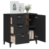 Dressoir VIKEN 80x40x80 cm bewerkt hout zwart - thumbnail