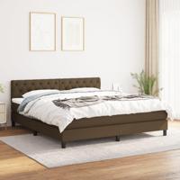 Boxspring met matras stof donkerbruin 160x200 cm - thumbnail
