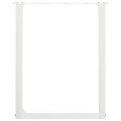 Eettafelpoten 2 st U-vormig 60x(72-73) cm staal wit