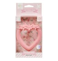A Little Lovely Company bijtring Bloemen hart meisjes 11 cm rubber - thumbnail