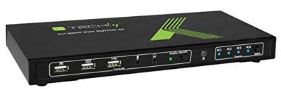 Techly 4x1 USB HDMI KVM Switch 4Kx2K IDATA KVM-HDMI4U Zwart KVM-switch