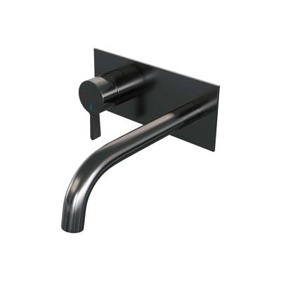 Inbouw Wastafelmengkraan Brauer Gunmetal Edition Coldstart Gebogen Uitloop Halfronde Hendel Links Geborsteld Gunmetal PVD Met Afdekplaat Brauer Inbouw Wastafelmengkraan Brauer Gunmetal Edition Coldstart Gebogen Uitloop Halfronde Hendel Links Geborsteld Gunmetal PVD Met Afdekplaat Brauer