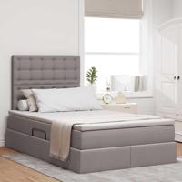 Opslag bed met matras met opslag Taupe 120 x 200 cm Nep Leer - thumbnail