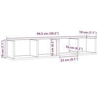 Wandplank met plank Zwart eiken 100 x 18 x 18 cm Bewerkt hout - thumbnail