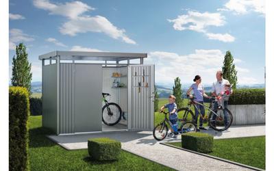 Biohort Highline H1 metalen tuinhuis 275x155x222 cm met dubbele deur- Plat dak- Metaal- Biohort Biohort Highline H1 metalen tuinhuis 275x155x222 cm met dubbele deur- Plat dak- Metaal- Biohort
