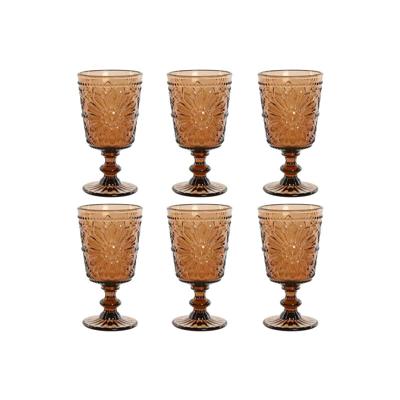 Set van bekers Home ESPRIT Kristal 8,5 x 8,5 x 16,3 cm (6 Stuks)