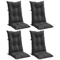 VidaXL Stoelkussens 4 st hoge rug 120x50x7 cm stof gemêleerd antraciet - thumbnail