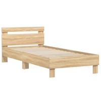 Bedframe met hoofdeinde bewerkt hout sonoma eiken 120x190 cm - thumbnail