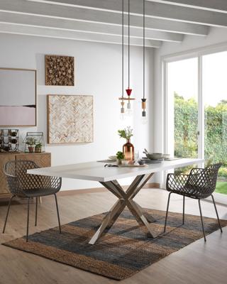 Kave Home Eettafel 'Argo' Melamine, 180 x 100cm, kleur Wit Kave Home Eettafel 'Argo' Melamine, 180 x 100cm, kleur Wit