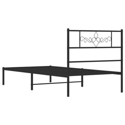 Bedframe met hoofdbord metaal zwart 90x200 cm Bedframe met hoofdbord metaal zwart 90x200 cm