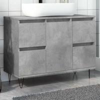 Badkamerkast 80x33x60 cm bewerkt hout betongrijs - thumbnail