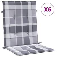VidaXL Tuinstoelkussens 6 st 100x50x3 cm oxford stof ruitpatroon grijs - thumbnail