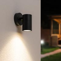 Mason - LED Wandlamp - IP44 Waterdicht - 4 Watt 345 Lumen - GU10 - 4000K Neutraal wit - Dimbaar - Voor binnen en buiten - Downlight - Zwart - thumbnail