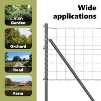 VidaXL Hek met paal grijs 0,8 x 10 m staal - thumbnail