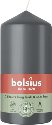 Bolsius stompkaars essentials 5.8x12cm stormy grey