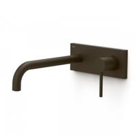 Wastafelmengkraan Inbouw Tres Study Exclusive met Afdekplaat Gebogen Uitloop 24 cm en Hendel Zwart Brons - thumbnail