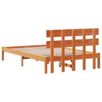 Bedframe met hoofdeinde Bruin 120 x 190 cm Massief grenenhout - thumbnail