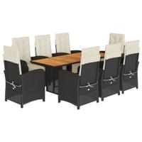 9-delige Tuinset poly rattan zwart - thumbnail