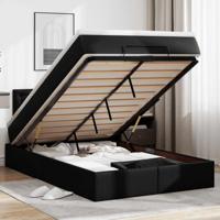 Ottoman bed met matrassen en LED's 120x200cm kunstleer zwart - thumbnail