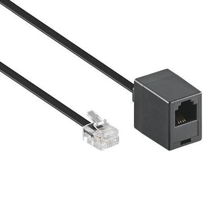 Goobay 68259 modulaire aansluitkabel 3 meter, zwart, RJ11/RJ14-stekker (6P4C) naar RJ11-bus (6P4C), per stuk verpakt Goobay 68259 modulaire aansluitkabel 3 meter, zwart, RJ11/RJ14-stekker (6P4C) naar RJ11-bus (6P4C), per stuk verpakt