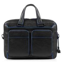 Piquadro Blue Square Portfolio Computer Briefcase with iPad 10.5 black - thumbnail