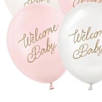 Ballonnen Welcome Baby Roze Mix Professional (6st) - thumbnail
