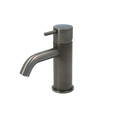 Hotbath Cobber lage wastafelmengkraan met gebogen uitloop zonder waste verouderd ijzer CB003CAI