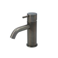 Hotbath Cobber lage wastafelmengkraan met gebogen uitloop zonder waste verouderd ijzer CB003CAI - thumbnail