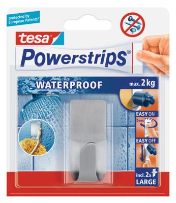 tesa POWERSTRIPS® Waterproof haak Metaal Inhoud: 1 stuk(s)