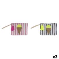 Toilettas Home ESPRIT Blauw Multicolour Roze (2 Stuks) - thumbnail