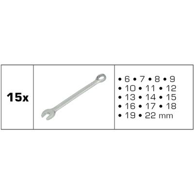 Brilliant Tools BT011015 BT011015 Ring-steeksleutelset Sleutelbreedte (metrisch) 8 - 53 mm