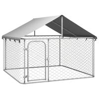 VidaXL Hondenkennel voor buiten met dak 200x200x150 cm - thumbnail