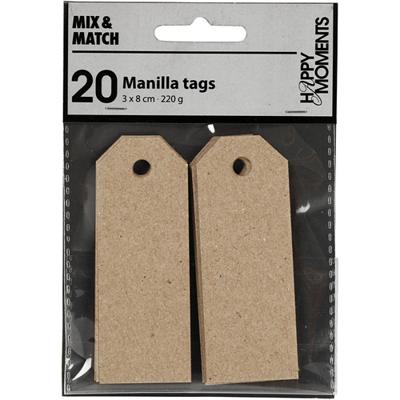 Creativ Company Manilla labels naturel, 20st. - thumbnail