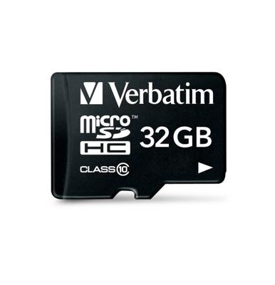 Verbatim MICRO SDHC 32GB CL 10 ADAP microSDHC-kaart 32 GB Class 10 Incl. SD-adapter
