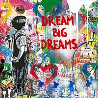 Poster - Banksy, Dream Big Dreams, Straat Kunst, Premium Print 75x75cm - thumbnail