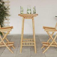 Bartafel voor buiten Rond Ø55x100 cm bamboe - thumbnail