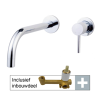 Wiesbaden Slim Inbouwwastafelkraan Eenhendel Chroom - thumbnail