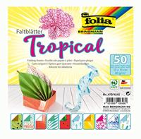 Vouwblaadjes folia 80gr 15x15cm 50v 2z tropical - thumbnail
