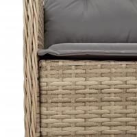9-delige Tuinset met kussens poly rattan beige - thumbnail