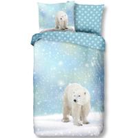 Good Morning Kinderdekbedovertrek "ijsbeer in de sneeuw" - Blauw - (140x200/220 cm) - Katoen Flanel - thumbnail