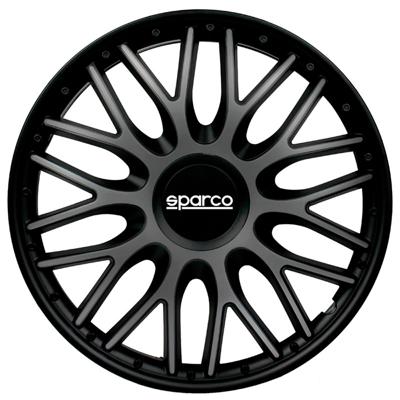 4-Delige Sparco Wieldoppenset Roma 16-inch grijs/zwart SP1696GRBK