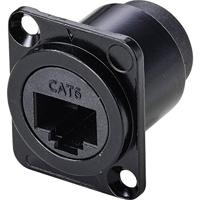 TRU COMPONENTS TC-9554644 RJ45 doorgangsinbouwbus D-vorm Cat. 6 Bus, recht Aantal polen (sensoren) 8P8C Zwart 1 stuk(s) - thumbnail