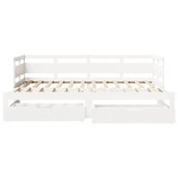 Slaapbank met onderschuifbed/lades zonder matras 90x200 cm wit - thumbnail