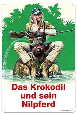 Bud Spencer & Terence Hill Tin Sign Das Krokodil und sein Nilpferd 20 x 30 cm0 cm
