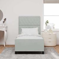 Bedframe met hoofdeinde Lichtgrijs 100 x 200 cm Fluweel - thumbnail