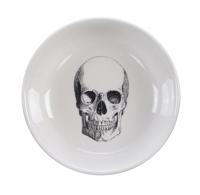 Witte keramische kom - Skull Design - 11 x 3 cm - thumbnail