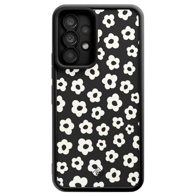 Samsung Galaxy A52(s) zwarte case - Retro bloempjes Samsung Galaxy A52(s) zwarte case - Retro bloempjes